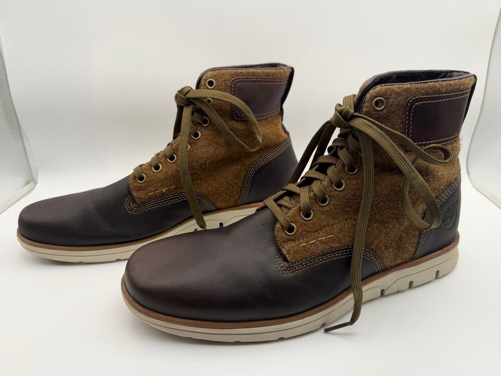 Timberland Premium Boot Brown Leather Wool Size 8.5 Waterproof A17JT